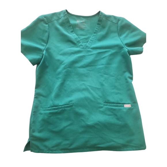 Figs Green Po 1661 Catarina 3 Povket V-Neck Scrub Top Size Small - Picture 1 of 1